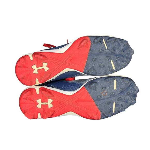 ***SOLD*** Under Armour Harper Big Kids Size 6Y Baseball Cleats Blue White - Picture 5 of 6